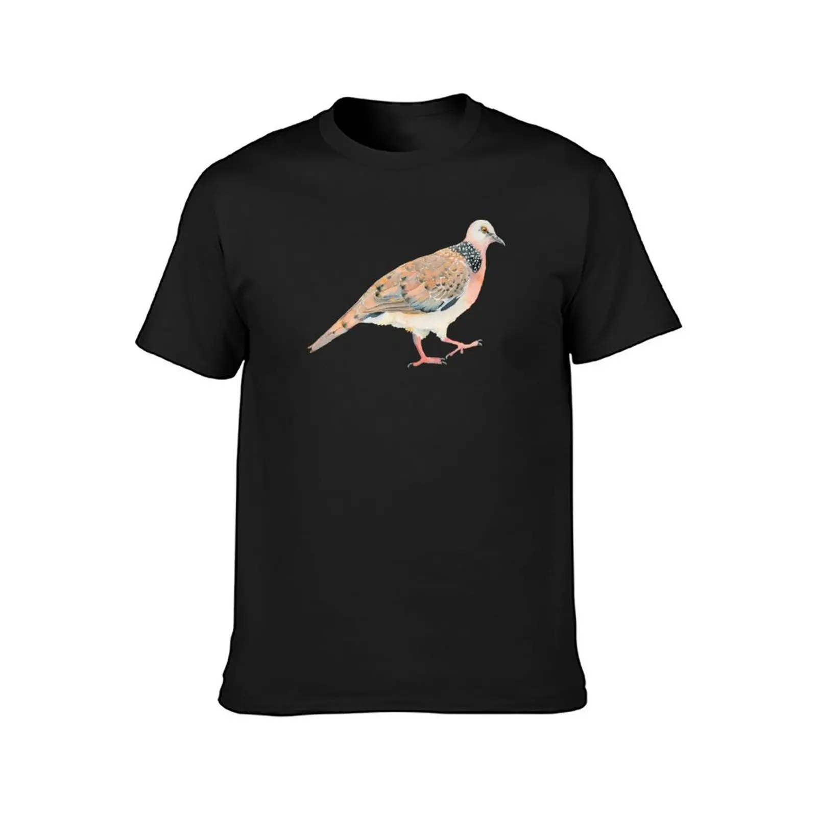 Spotted Dove watercolour bird illustration T-Shirt quick-drying Short sleeve tee oversized summer top mens t shirt graphic