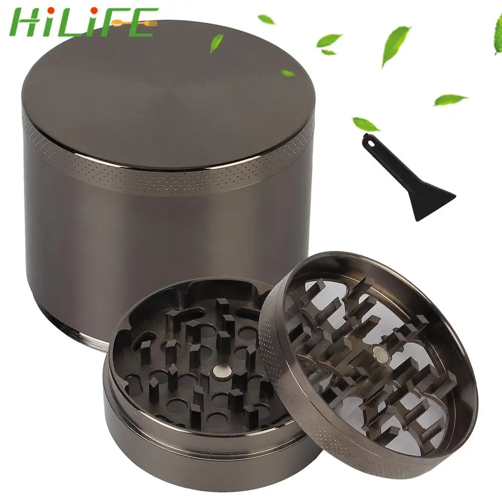 Cigarette Accessories Transparent Herb Tobacco Grinder Manual Hand Smoking Herb Cutter 4-layer 63mm Zinc Alloy