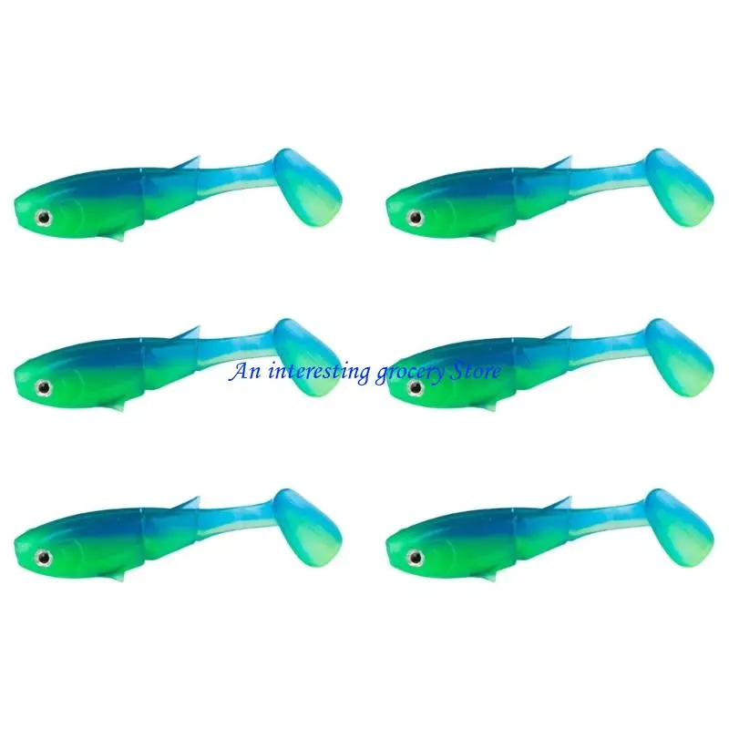 

652D 6pack Soft Tail Fishing Baits Soft Silicones Fishing Lures Saltwater Lures