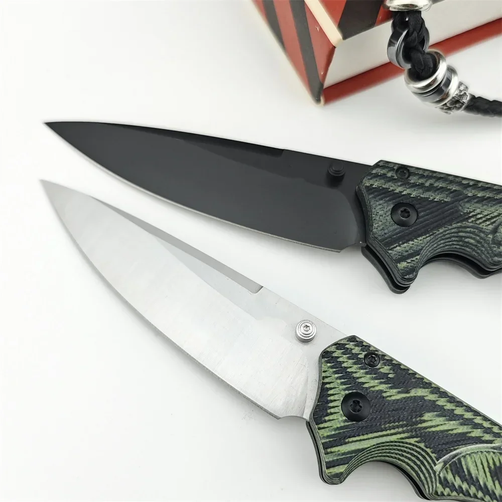 High Quality BM 615BK Tactical Mini-Rukus Black Coated Folding Knife D2 Blade G10 Handles Outdoor Camping Hunting Pocket Knives