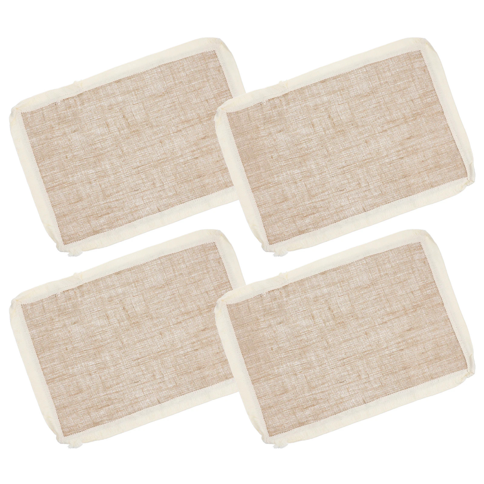 

4 pcs Jute Placemats Handwoven Boho Dining Table Natural Linen Table Mats For Kitchen Home Decor Wedding Rustic Farmhouse Meal