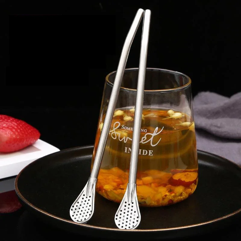 Multifunctional Stainless Steel Tea Filter Yerba Mate Tea Straws Bombilla Gourd Reusable Tea Tools Drinking Straw Spoon Washable