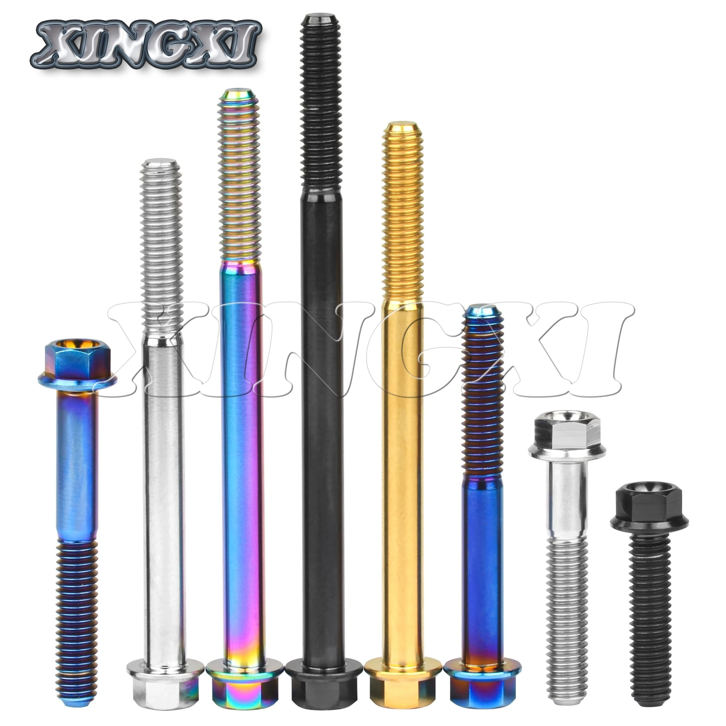 Xingxi Titanium Bolt M6M8X10 15 20 25 30 35 40 45 50 55 60 65 70 75 80 90 100mm Ti Flange Hex Head Bolt - Image 4