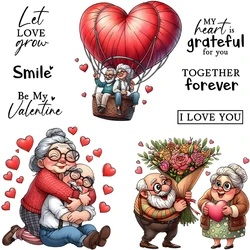 Mangocraft Hearts Love Old Couple Clear Stamps Valentine's DIY Scrapbooking Supplies Silicone Stamp For Card Making Albums Decor