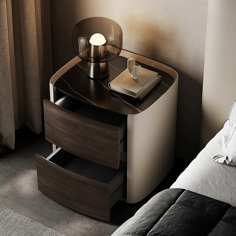 Luksusowy prosty stolik nocny Nowoczesna szafka nocna w stylu włoskim Wykwintne modne meble do sypialni Mesas De Noches Dormitorio