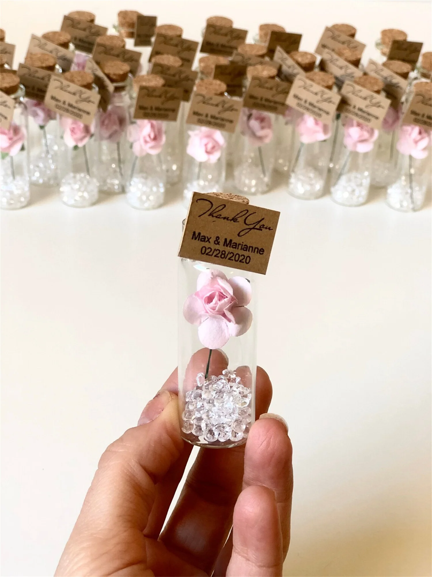 Pink Custom Wedding Favors for Guests, Baptism Favors, Elegant Favors, Luxury Favors, Personalized Engagement Gifts, Favours, Bo