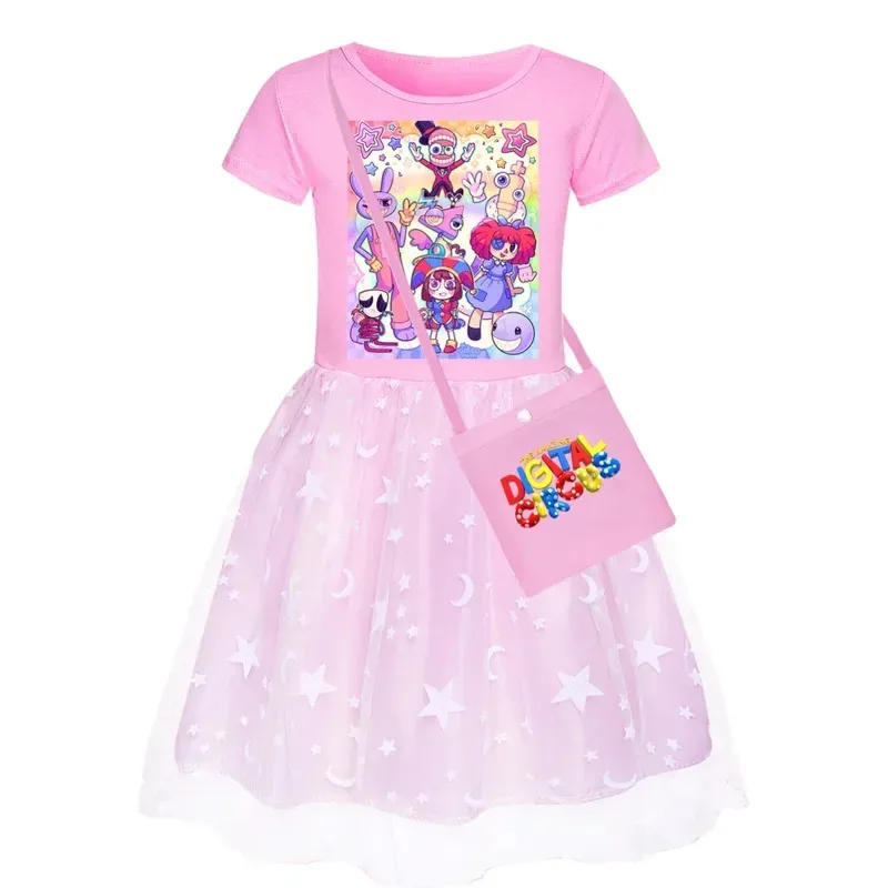 Nuevos vestidos increíbles de circo Digital para niñas, ropa de princesa para niños, vestido de moda de verano con estampado de Ragatha pomni de dibujos animados para niñas de 3 a 8 años