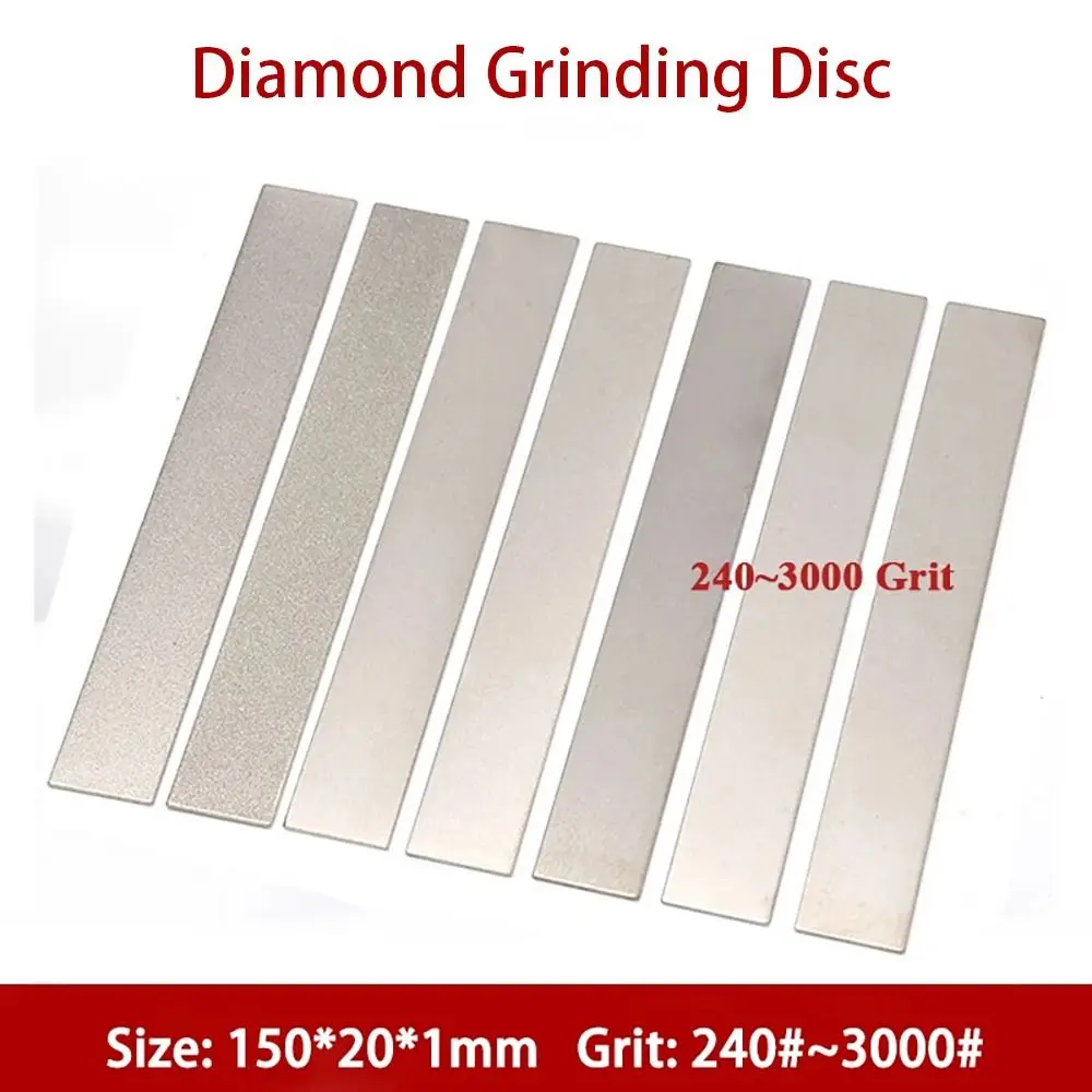 قرص تلميع مطلي بالكهرباء ، شريط طحن ماسي 80-3000 حصى ، صفيحة شحذ صنفرة كاشطة ، 150x20mm