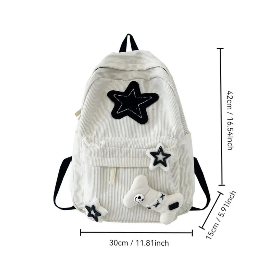 New Large Capacity Students Backpack Stars Pattern Y2K Travel Bag Adjustable Teen Rucksack Students