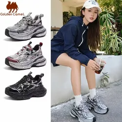 GOLDEN CAMEL Retro height-enhancing 7cm Dad Walking Shoes Outdoor Sports Casual Shoes for women Breathable Fashion Star Type