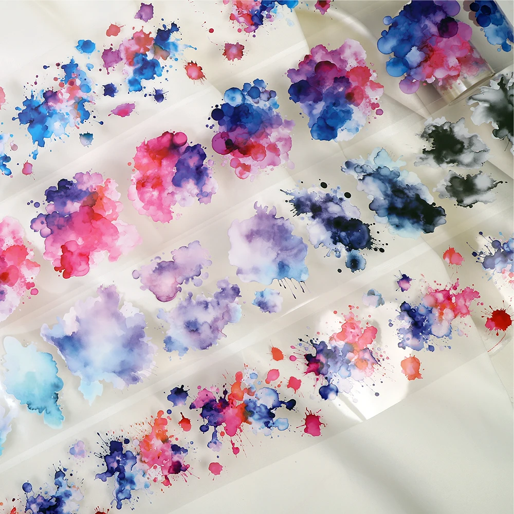 Ruban adhésif imperméable pour animaux de compagnie, encre colorée, décoration de cahiers, paysage, journal, autocollants de décoration de paysage, bricolage Guka