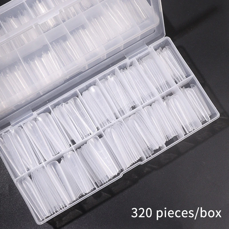 320 Stück Sandwich Dual Nail Forms Extensions-Dual Forms Sarg Nagel Formen Top Mold Bottom Mold Verlängern Maniküre Kunst Werkzeuge