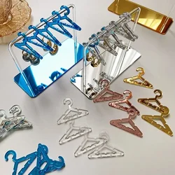 New 8 Pcs Solid Color Little Hangers Shaped Jewelry Holder Dangle Earrings Display Storage Personality Jewelry Organizer Holders