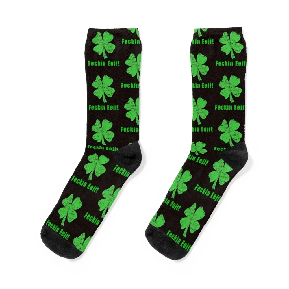 

Feckin Eejit Irish slang Socks snow anti slip football Antiskid soccer Luxury Woman Socks Men's