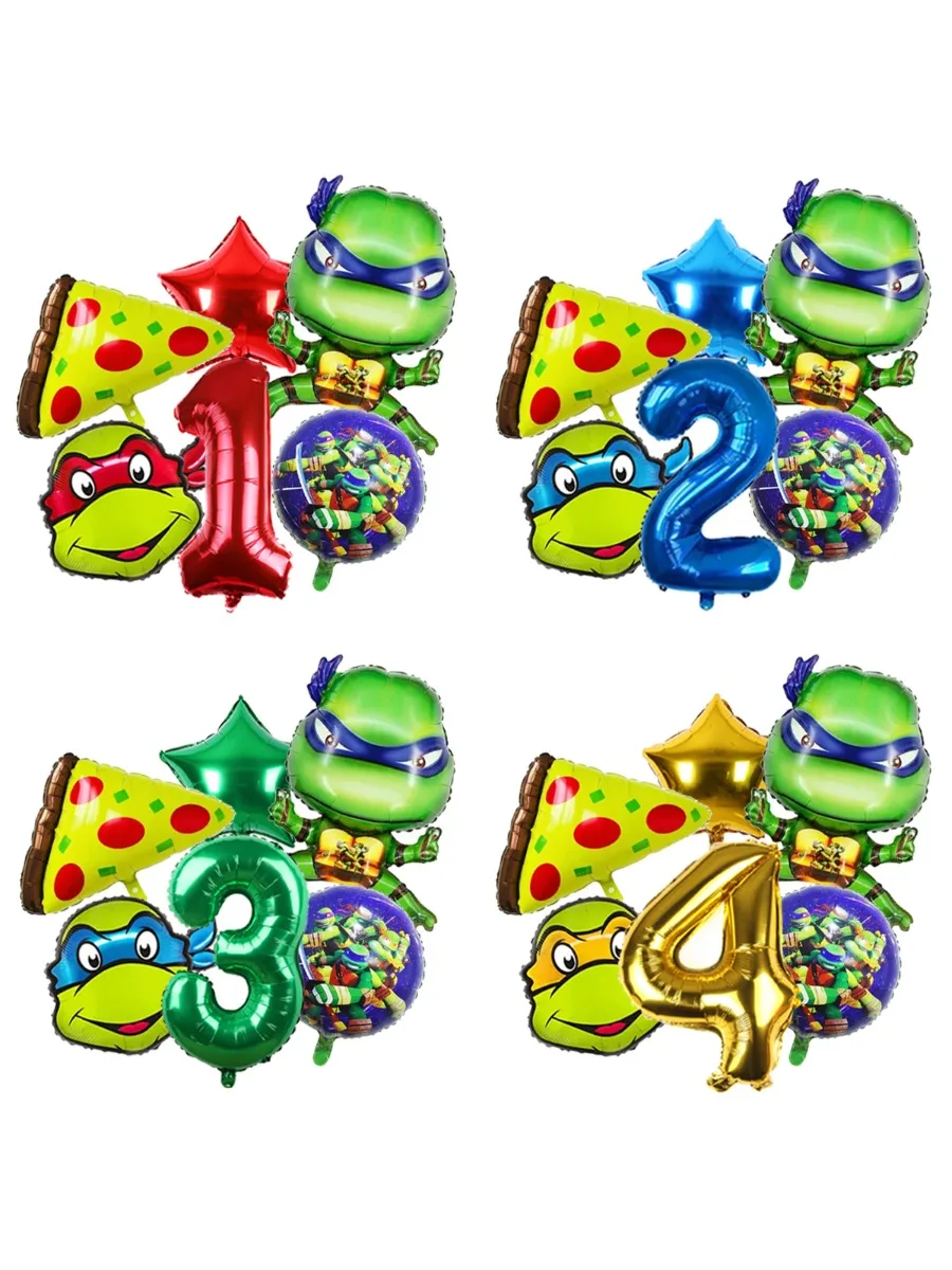 Teenage Mutant Ninja Turtles Party Deko Ballons Set TMNT Folienballons Jungen Geburtstag Babyparty Zubehör