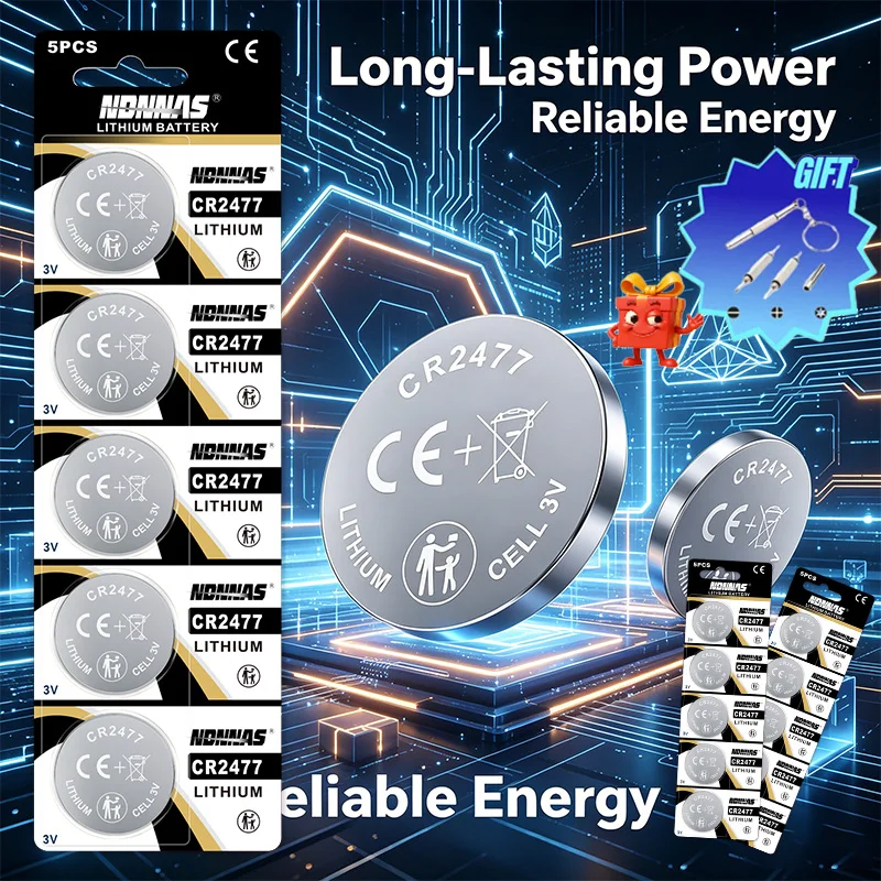 3V CR2477 Button Lithium Battery for Car Remote Control Motherboard Watch DL2477 ECR2477, KCR2477 Buttton Coin Cells 5-50pcs