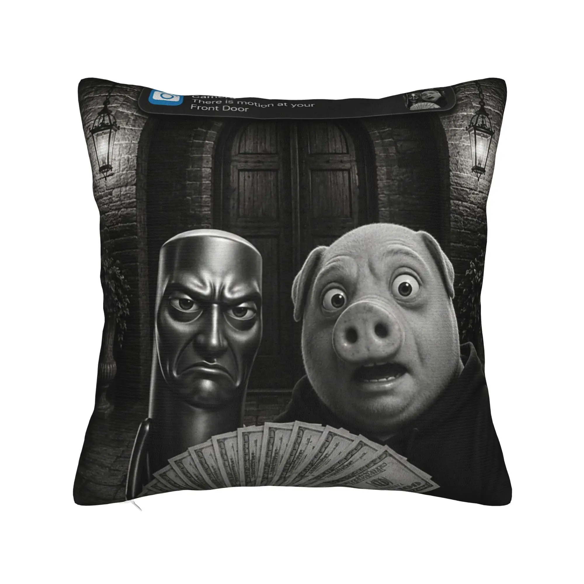 Tung Tung Tung Sahur John Pork Motion Pillow Case  Kawaii Pillow Cover Comfy Pillowcases For Sofa Home Decor