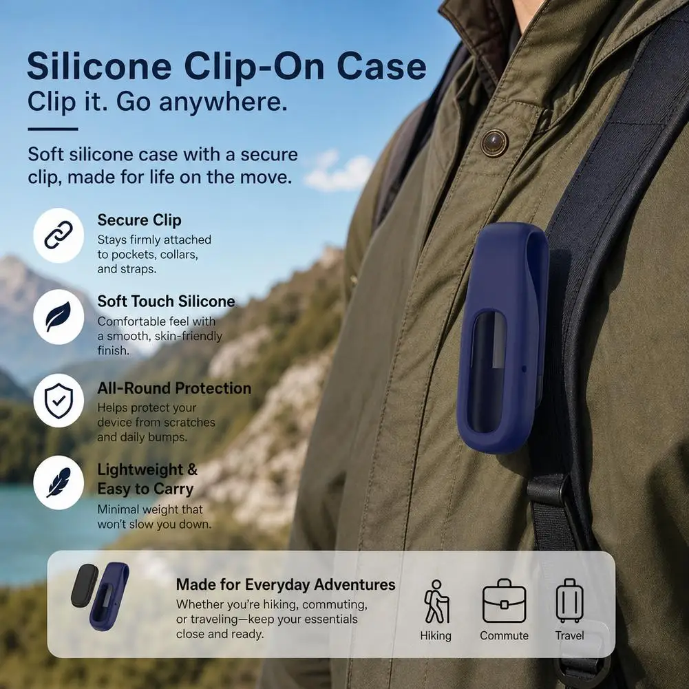 For Google Fitbit Air Xiaomi Mi Band 10 9 8 Silicone Case Steel Clip Buckle Holder Sport Cover TPU Shockproof Casing Clip Buck