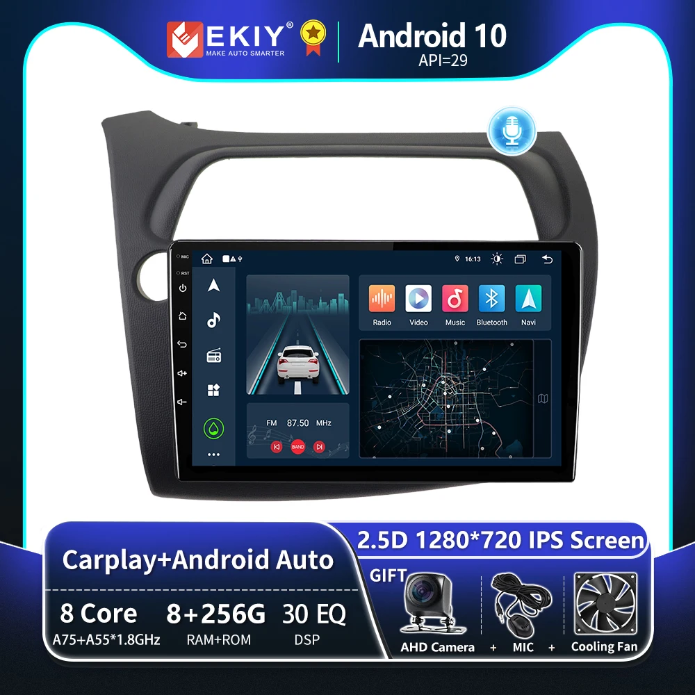 

EKIY T8 Car Radio For Honda Civic Hatchback 2006 - 2011 Android Stereo Multimedia Player Navigation GPS Carplay Auto No 2Din DVD