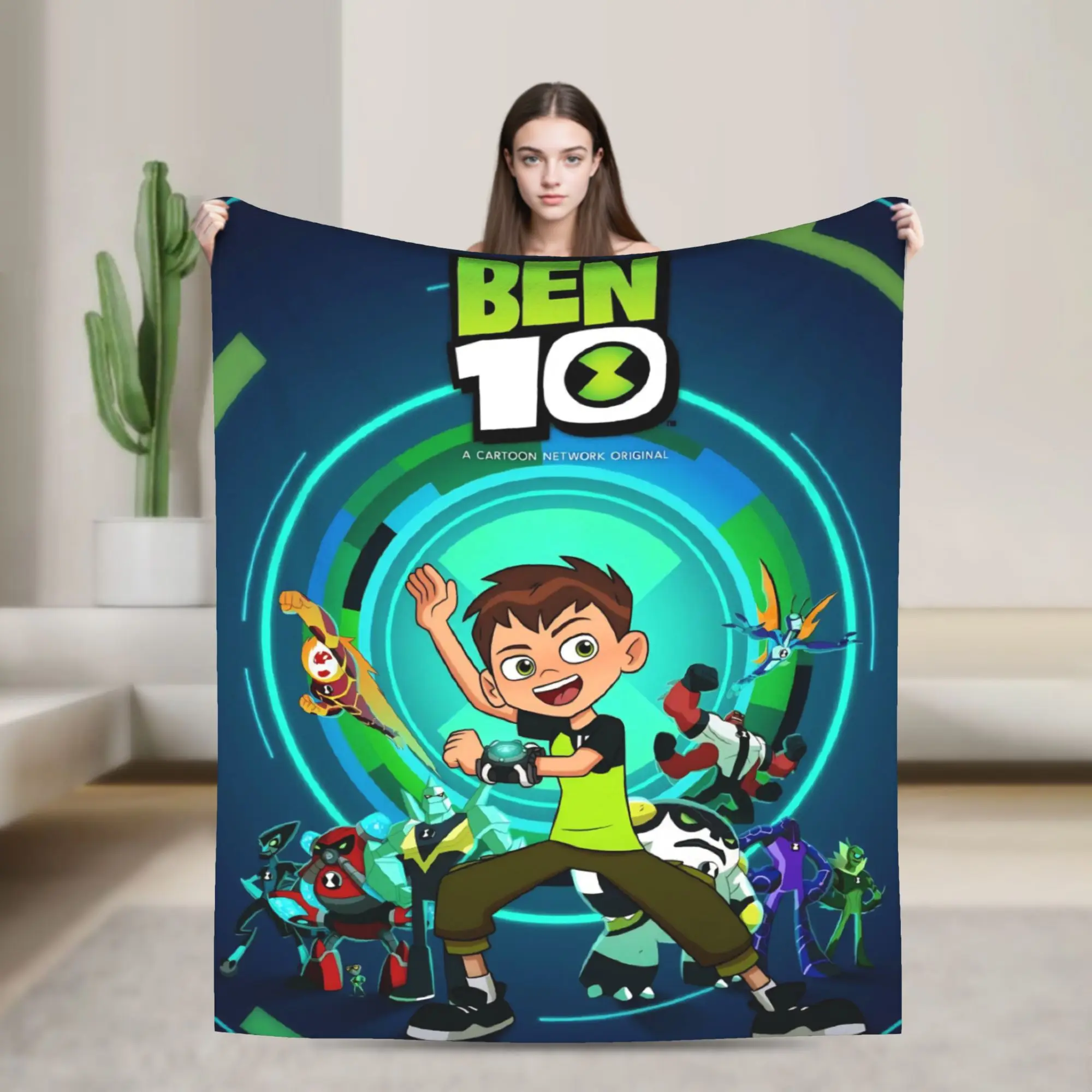 Ben 10 Anime Blanket Super Soft Cozy  Throw Blankets for Couch 50x60 Inch Multi-size Rug Piece