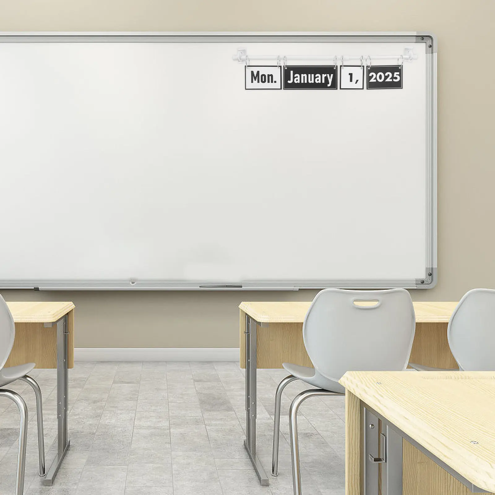 1セットフリップカレンダーバッ​​ルボード2025-2029ボヘミアン教室カレンダー装飾幼稚園小学校セット