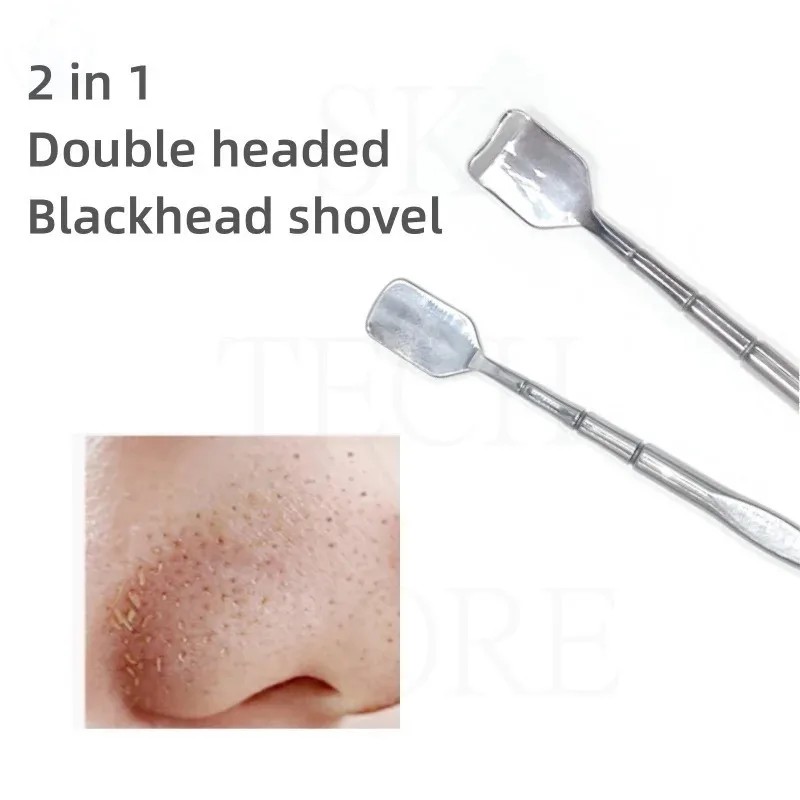 Stainless Steel Blackhead Remover Tool,Dual-Ended Scraper For Nose Acne And Blemish,PoreCleaning Spatulas Face Pore Cleansing