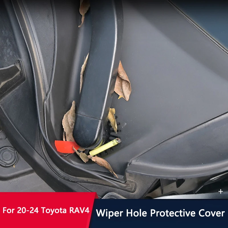 QHCP Car Windshield Wiper Hole Soft Plastic Protective Cover Dustproof Sleeve Leaves Debris Prevention For Toyota RAV4 2020-2025