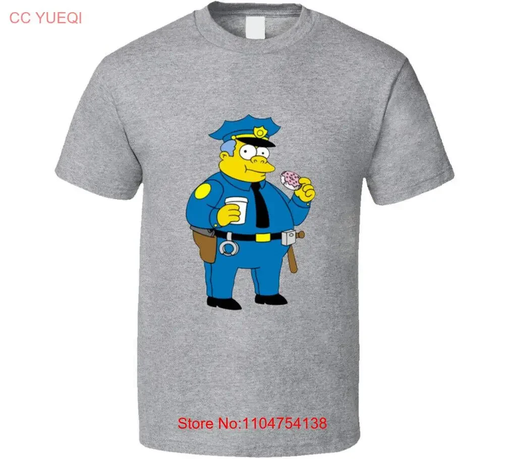 Chief Wiggum T-Shirt im Vintage-Stil, gewaschen, atmungsaktiv, Streetwear, stilvoll, weich, Unisex, gestreckte Modedesigner-Kleidung, vielseitig einsetzbar