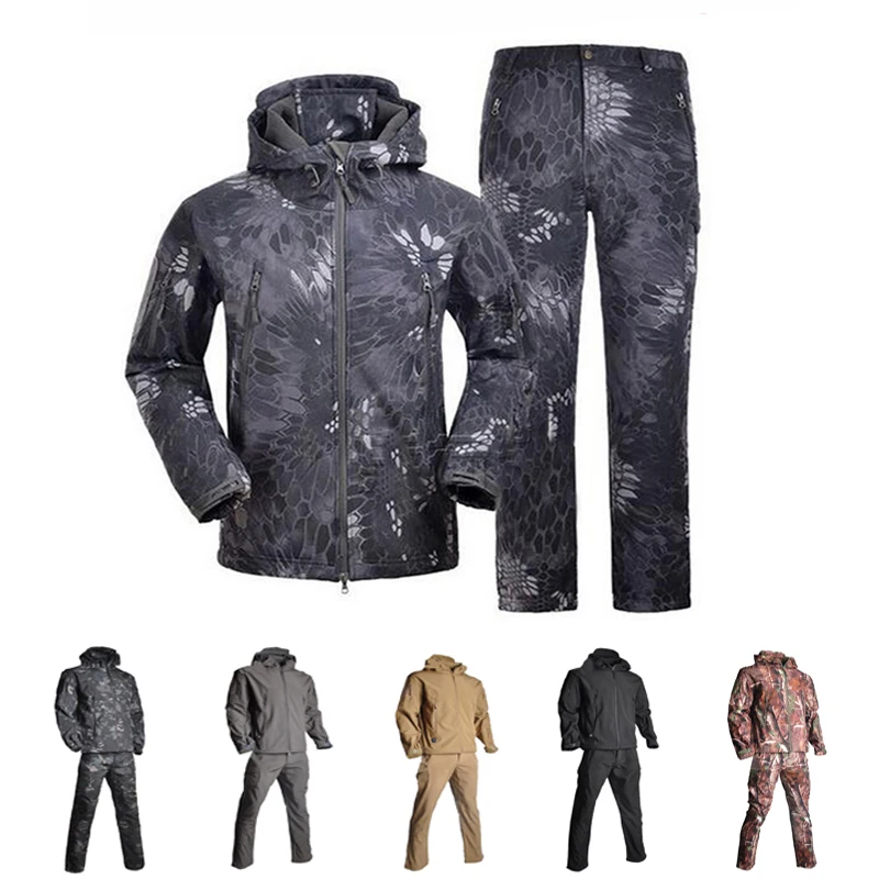 

TAD Tactical Softshell Hunting Jacket and Pants Windproof Windbreaker Outdoor Waterproof Hiking Camping Sport Suits