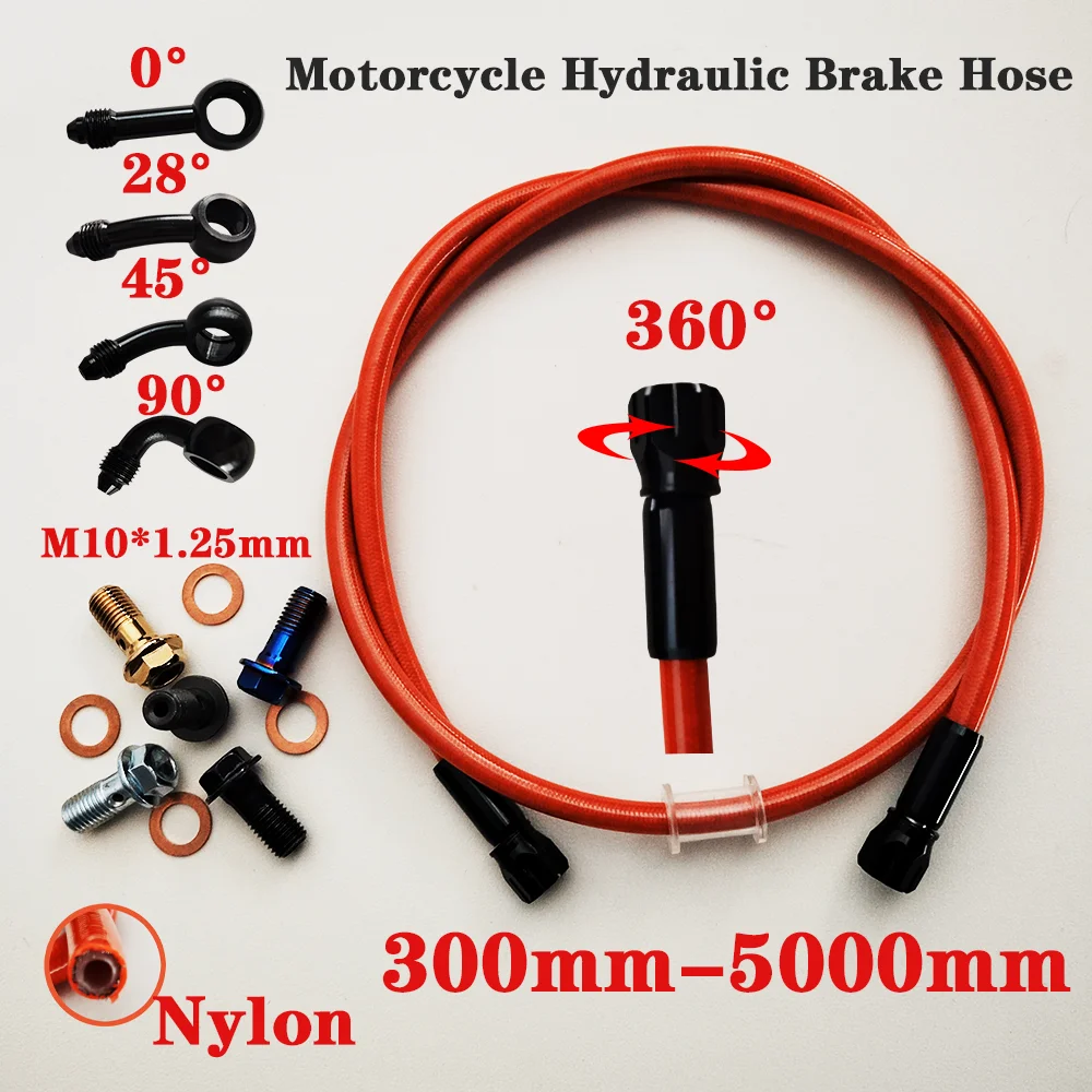 

Transparent Orange AN3 Braided Brake Hose Motorcycle Hydraulic Clutch Tube Master Cylinder Brake Oil DOT Pipe Reinforced Racing