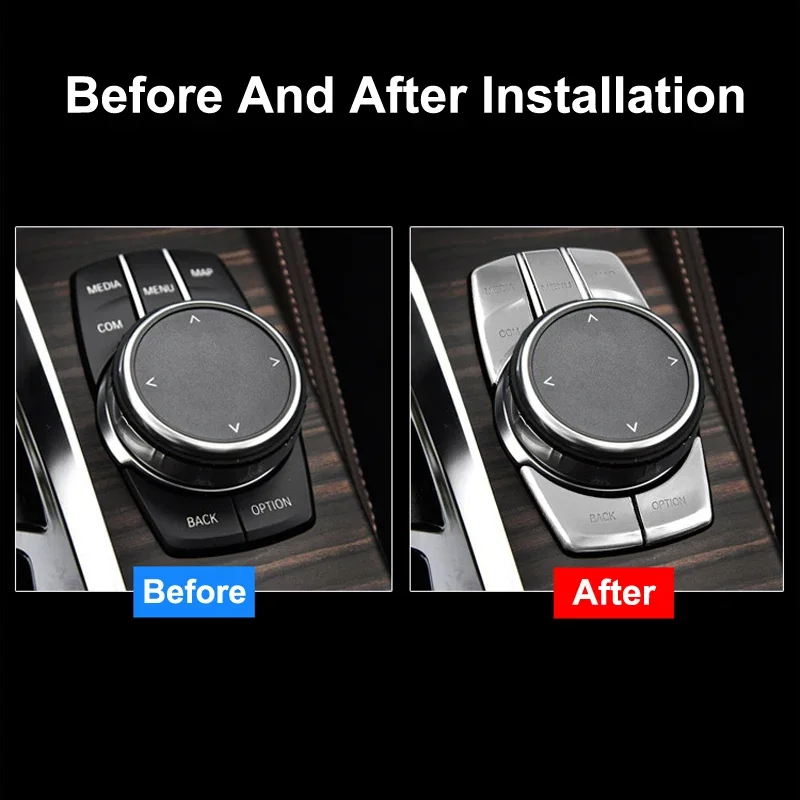 Chrome ABS Car Multimedia Button Cover Trim Parking Brake Button Sticker For BMW G01 G30 G38 5 Series 2017-2021 Auto Accessories