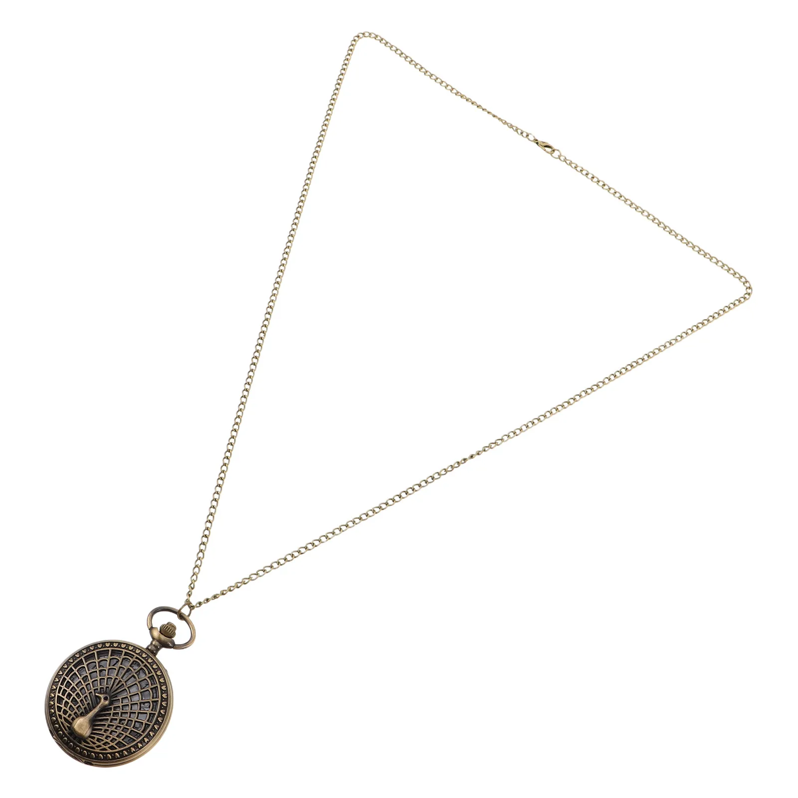 

Decor Hollow Pocket Watch Necklace Chain Hanging Watches for Men Golden Women Miss