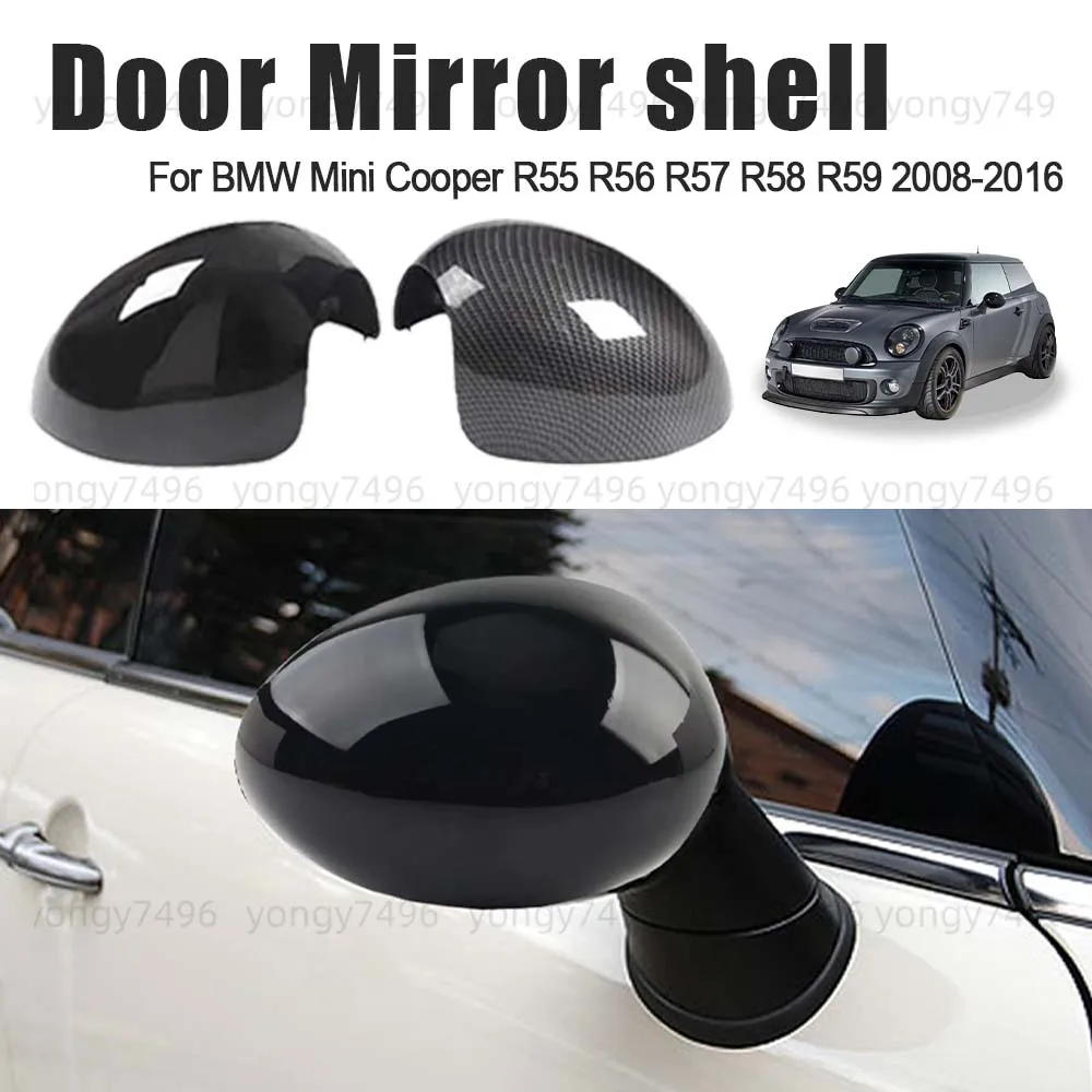 

Protective Cover Door Mirror Shell For BMW Mini Cooper R55 R56 R57 R58 R59 2008-2016 Charred Black Carbon Fiber Cars Accessories