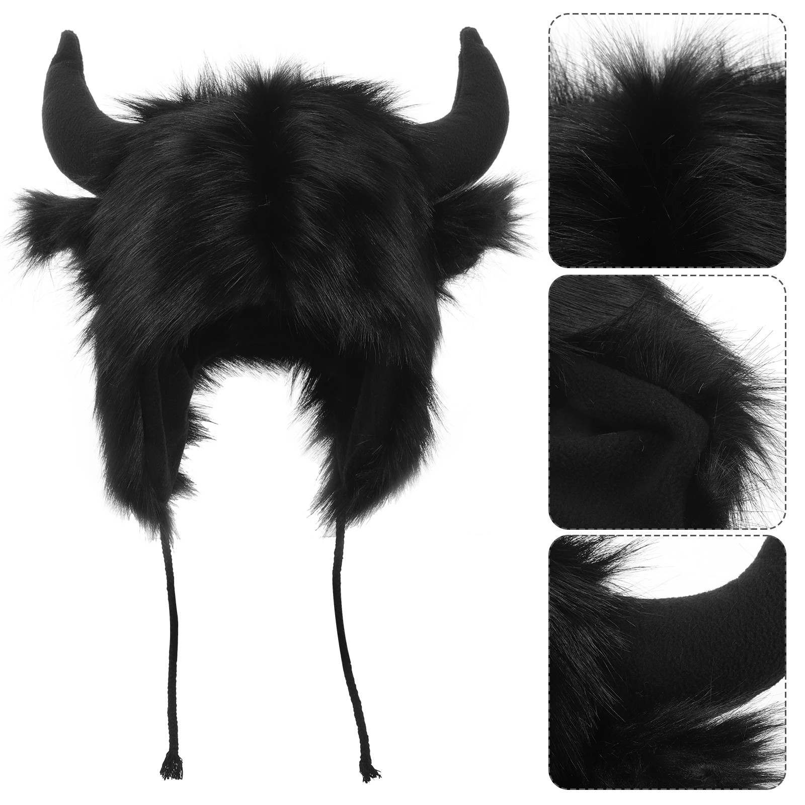 

Horn Ear Cap Cute Hat Thermal Headband Adult Animal Hats Polyester Costume Women's Funny Halloween