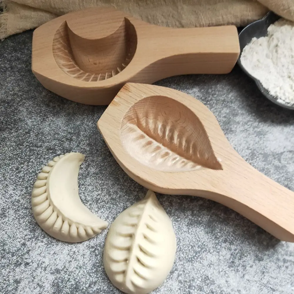 Embossing Craft Wooden Dumpling Mold Non-stick Easy To Release Wooden Baozi Presses Handmade Reusable Stamp Baking Mould Home