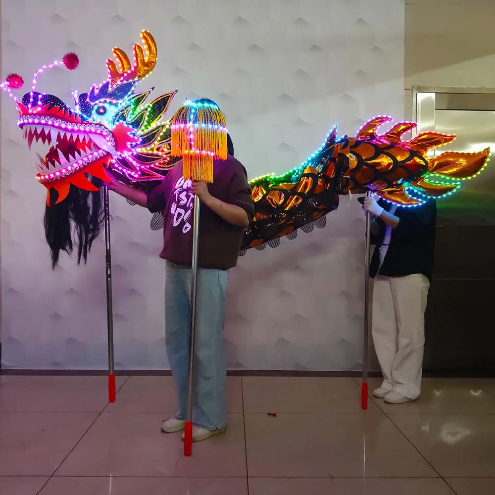 LED Chinese traditional dragon dance props Halloween party tour glow-in-the-dark dragon dance nightclub atmosphere props dragon