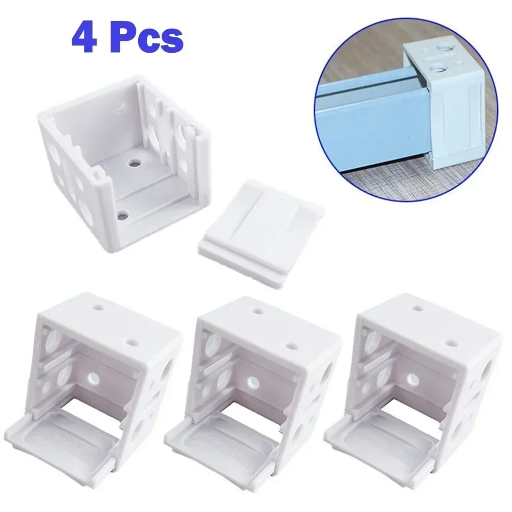 4 Pcs White Plastic Blind Brackets Low Profile Box Mounting Bracket Head Track End Cover Window Blinds Installation Accessories