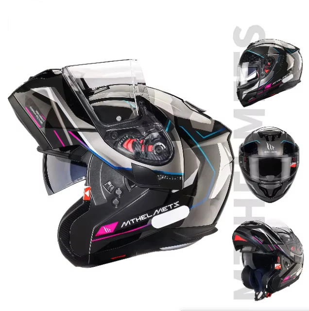 Hot Flip Up Helmet Motorcycle Mt Atom Sv M-4XL Color Options Original Helmets Double Visors for Motocross ABS Shell Casco Moto