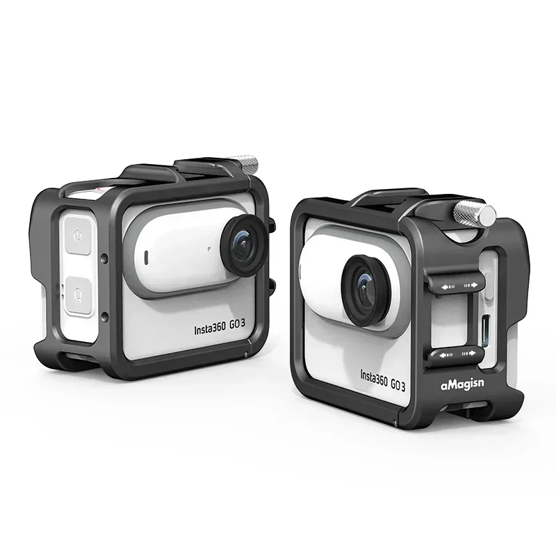 

Для Insta360 GO3 металлическая клетка для кроликов с двойной камерой холодного башмака защитная рамка аксессуары
