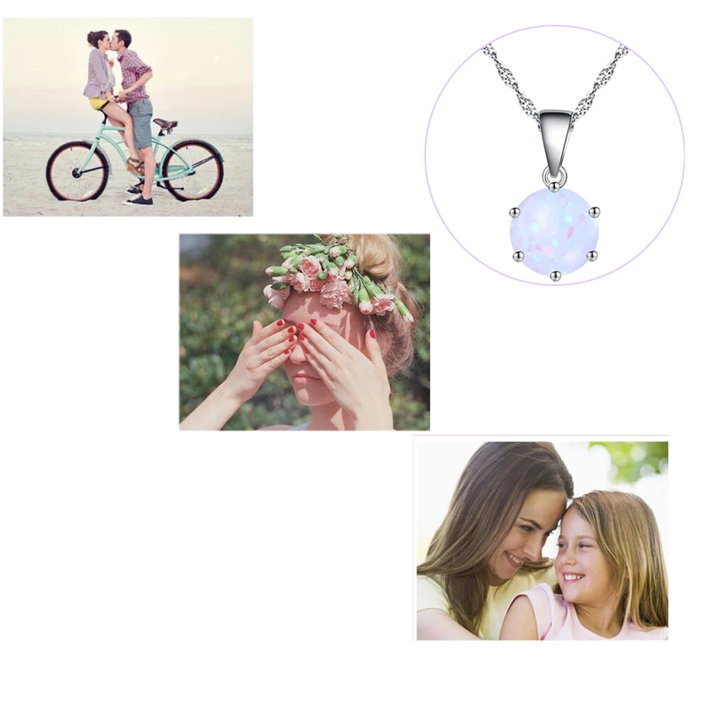 

Women's Pendant Necklace Copper Opal Chain Choker Necklaces for Woman