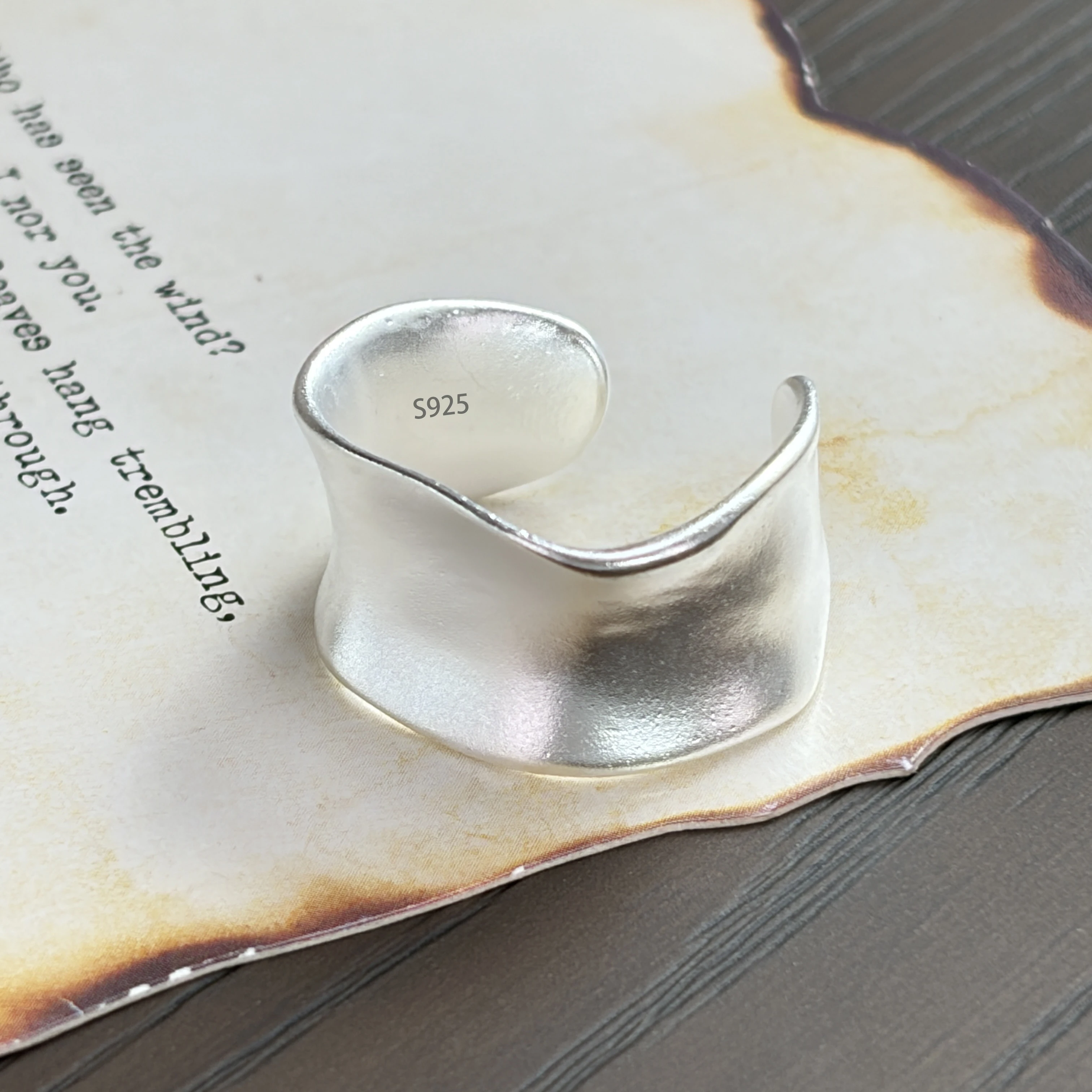 Women's Irregular Moonstone Ring, 925 Sterling Silver Gift