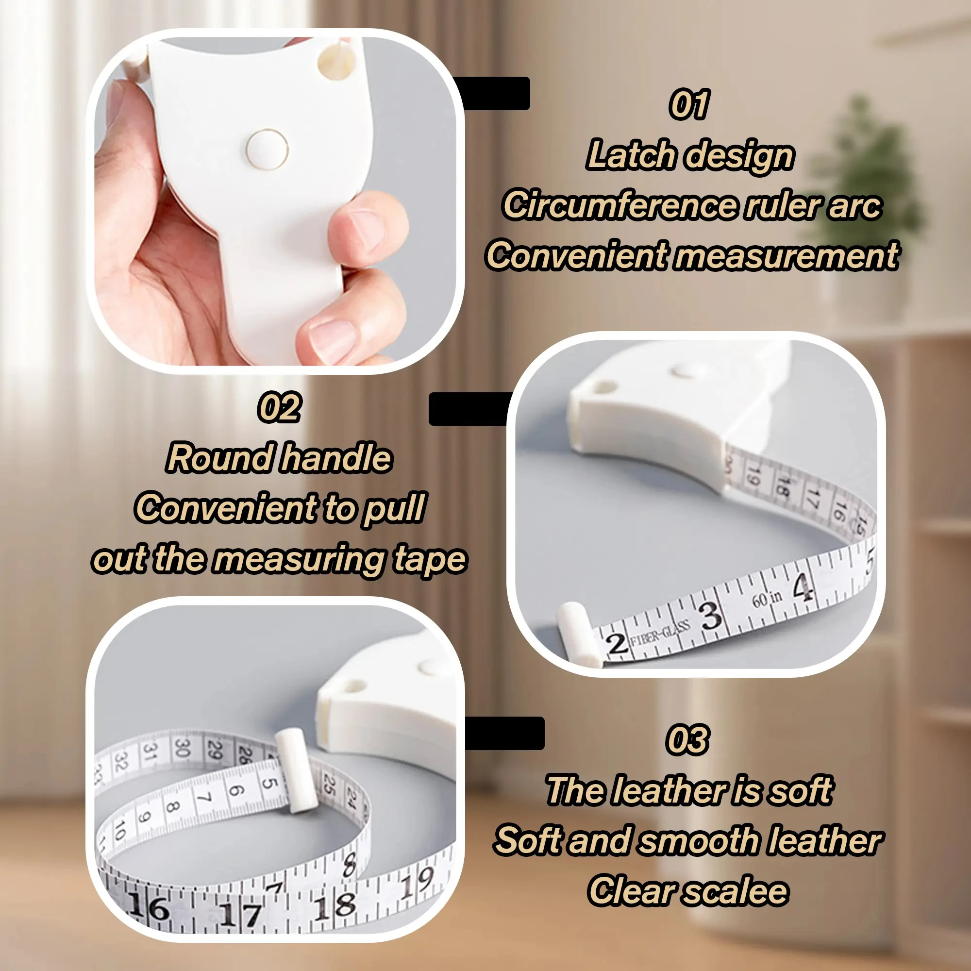 2 multifunctional body loop tape measures, 60 inch/150cm self tightening waist belt, reusable plastic precision jewelry size measuring tool, suitable for fitness and home use.