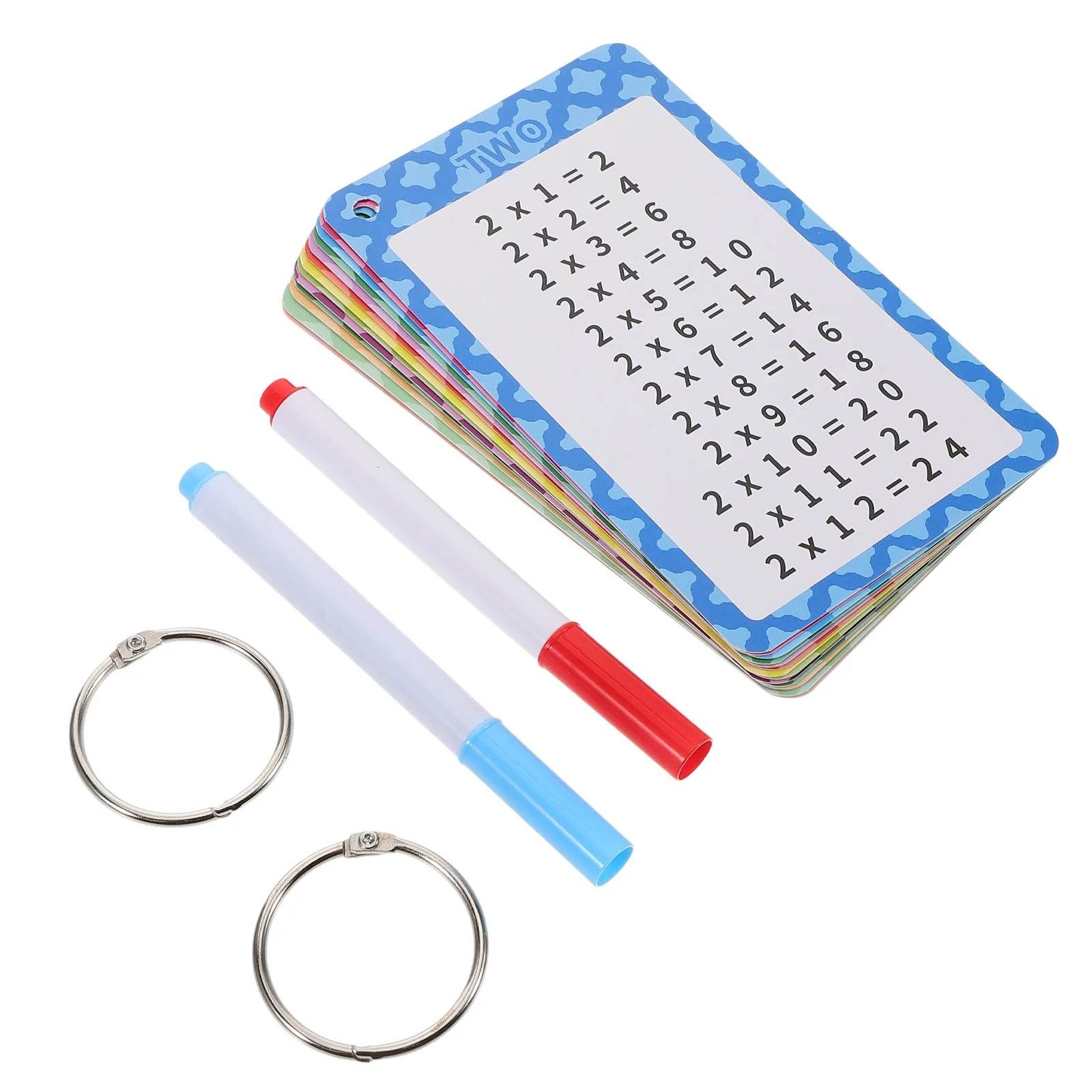 13 pezzi Flashcard di moltiplicazione Carte colorate cancellabili a secco Scuola per bambini Gioco educativo per l'apprendimento della matematica Sussidio didattico