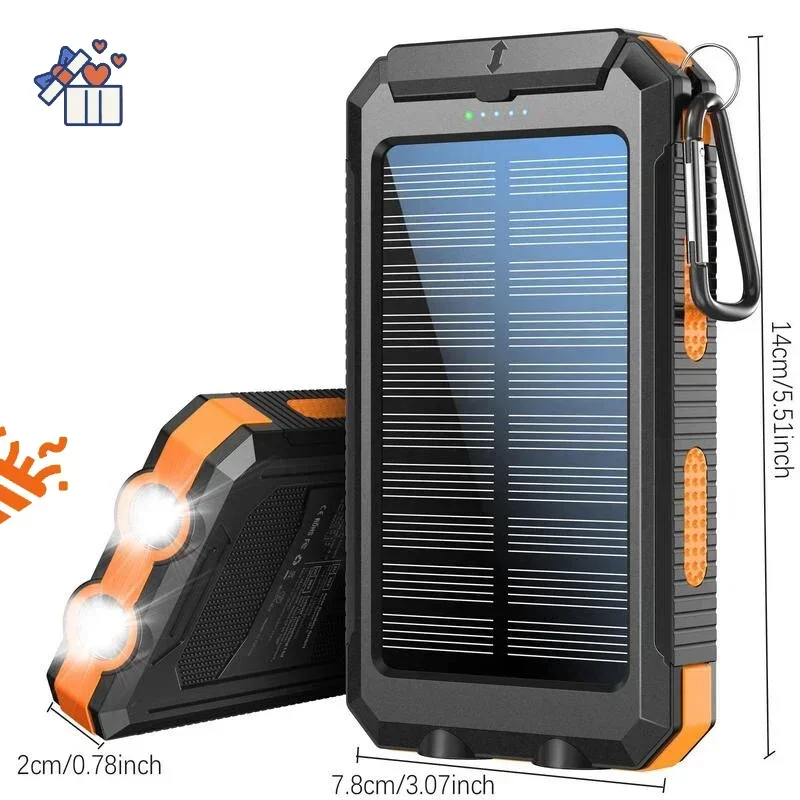 10000 mAh tragbare Solar Power Bank Licht Kompass Camping Reise Werkzeug