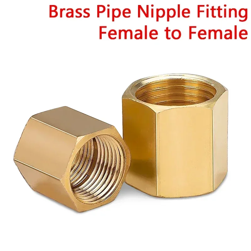 

10Pcs 1/8" 1/4" 3/8" 1/2" 3/4" BSP Female Thread Brass Pipe Fittings Hex Nut Rod Connector Coupling For Water Fuel Gas