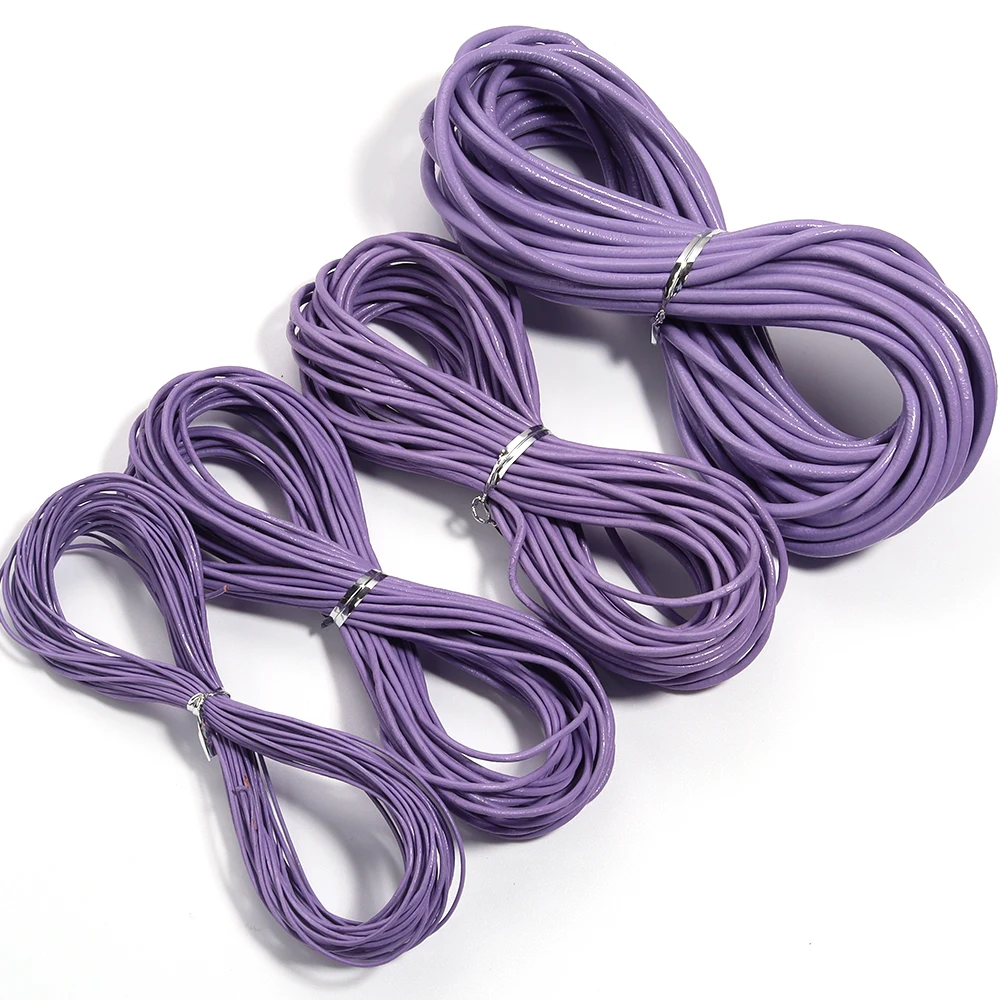 10 Meter 100 % echtes Lederband, Durchmesser 1/1,5/2/3 mm, buntes rundes Lederseil für Armband, Halskette, DIY-Schmuckherstellung – Detail 22