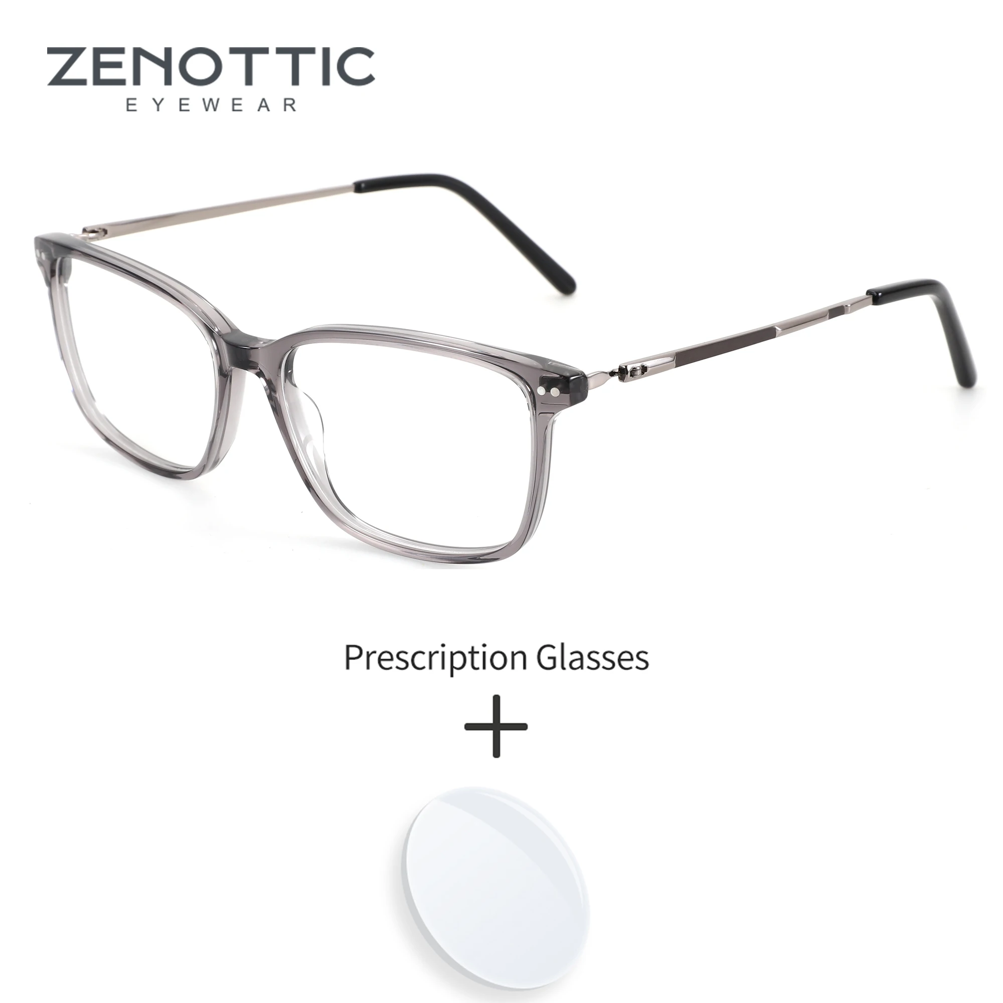 

Прямоугольные очки ZENOTTIC для мужчин, ацетатные фотохромные очки с защитой от синего света, корректирующие очки с оптическими линзами