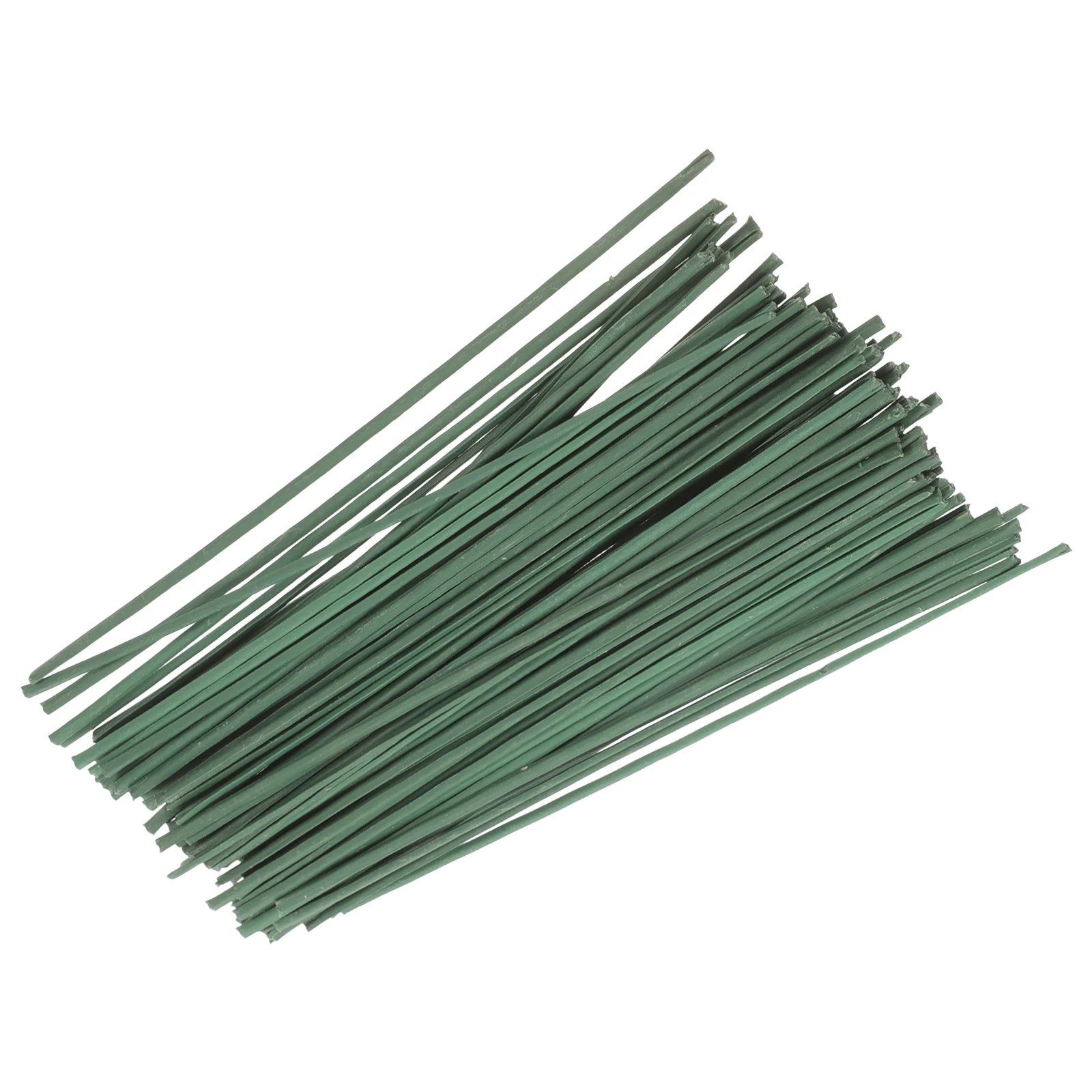 100 Uds. Material de tallo de flor verde para boda, soporte de varilla de alambre, Kit de planta de decoración, plástico Artificial