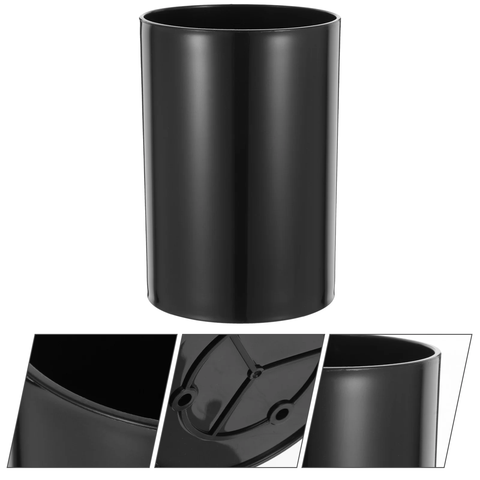 

Kitchen Storage Cylinder Black Plastic Utensil Holder With Drain Holes For Chopstick Flatware Silverware Organizer Drying