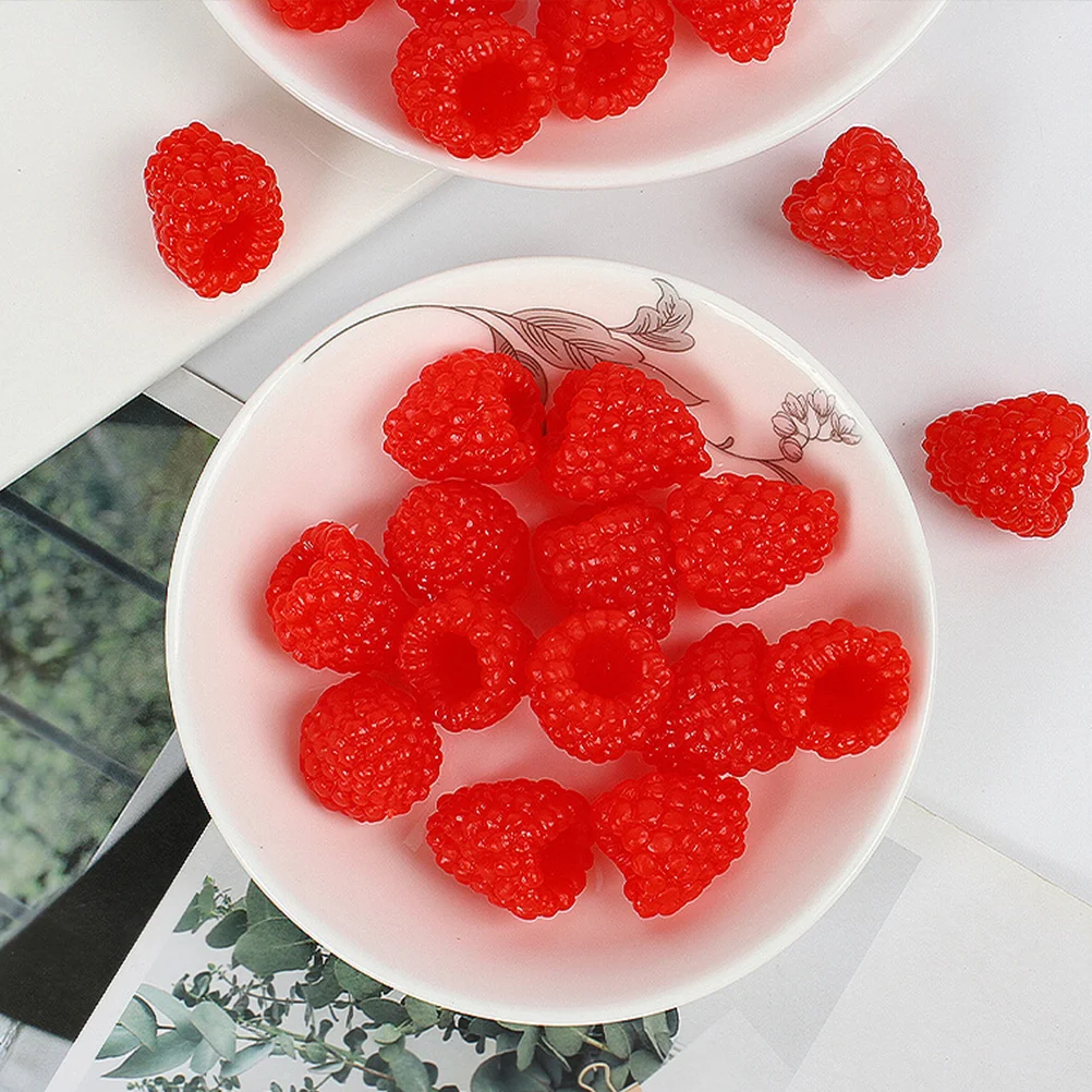 16 Pcs Fruit Simulation Model Fake Raspberry Decorative Decorations Artificial Red False Child